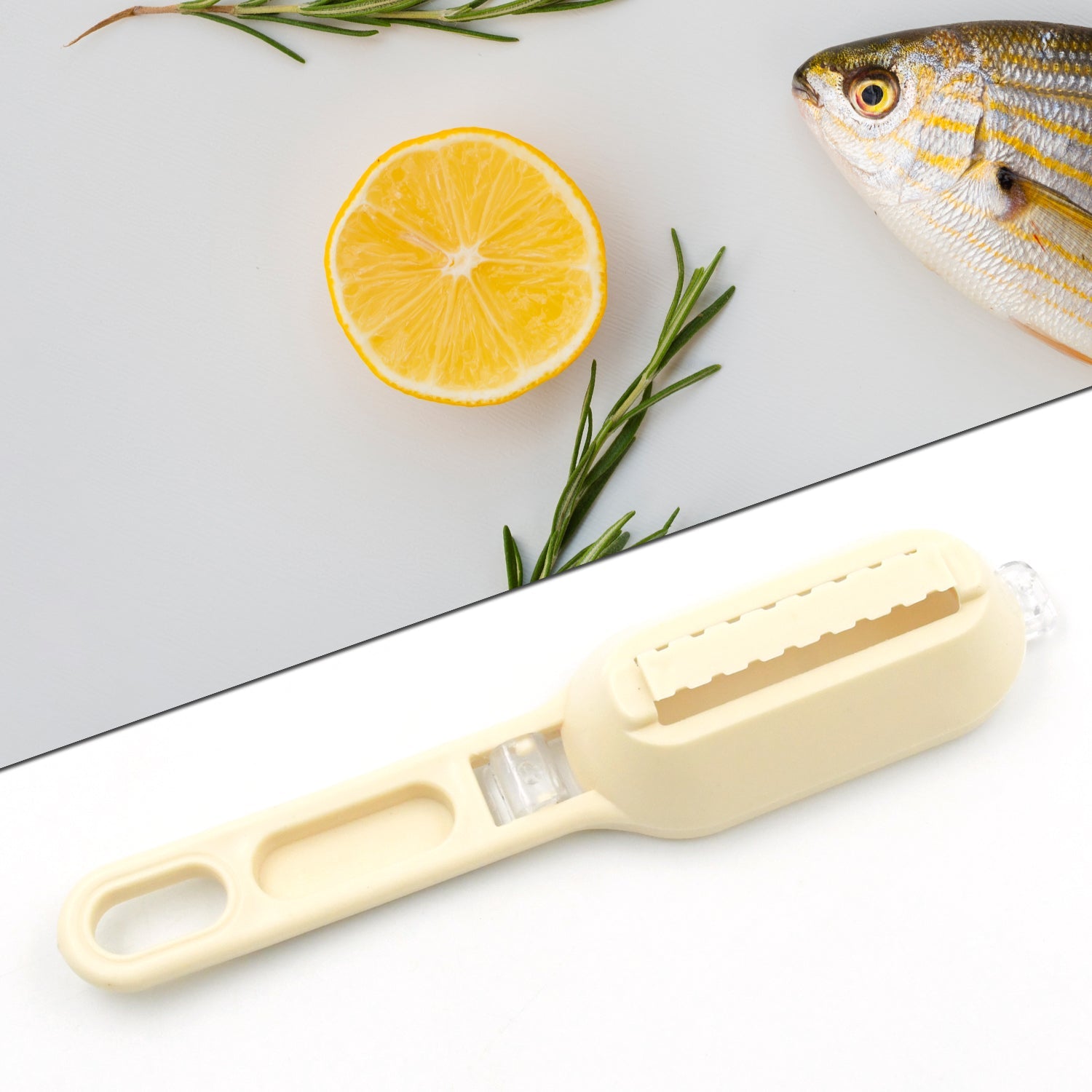 0112 Plastic Fish Scales Graters Scraper Fish Skin Brush Fish Cleaning Tool Scraping Scales Device With Cover Home Kitchen Cooking Tools 1 Pieces Wukusy