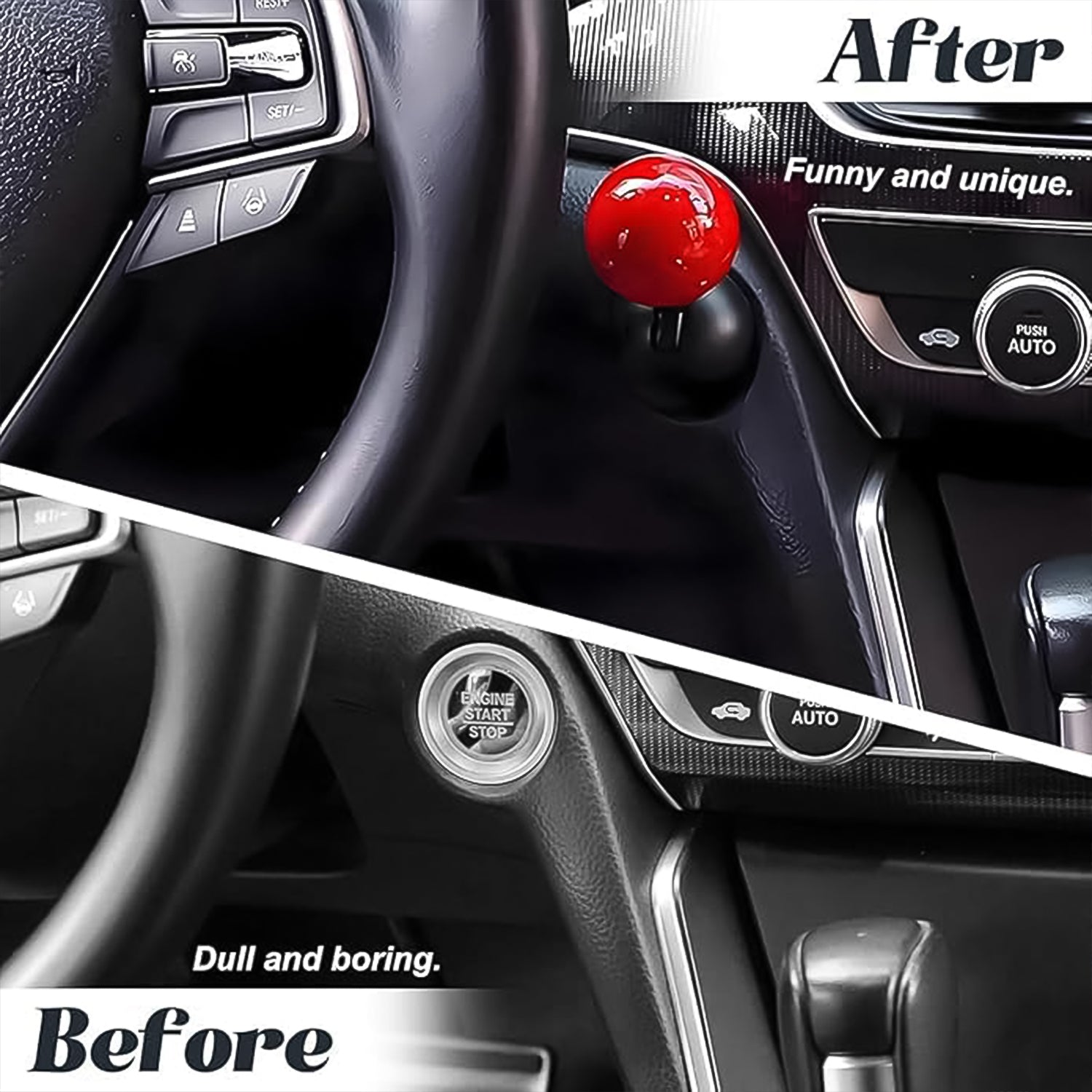 Car Push Start Button Rocker  Cover Ball Design (1 Pc) Wukusy