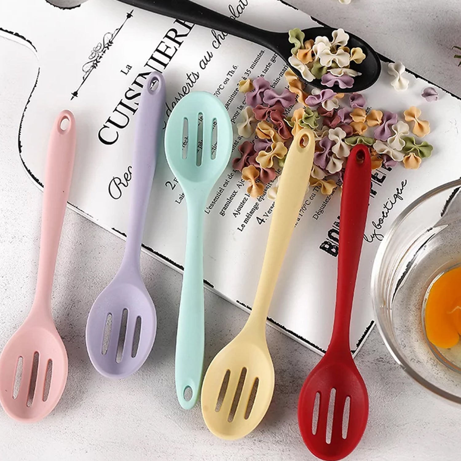 5449 Silicone Cooking Cookware Heat-resistant Kitchen Utensils Cookware Kitchenware (27cm) Wukusy