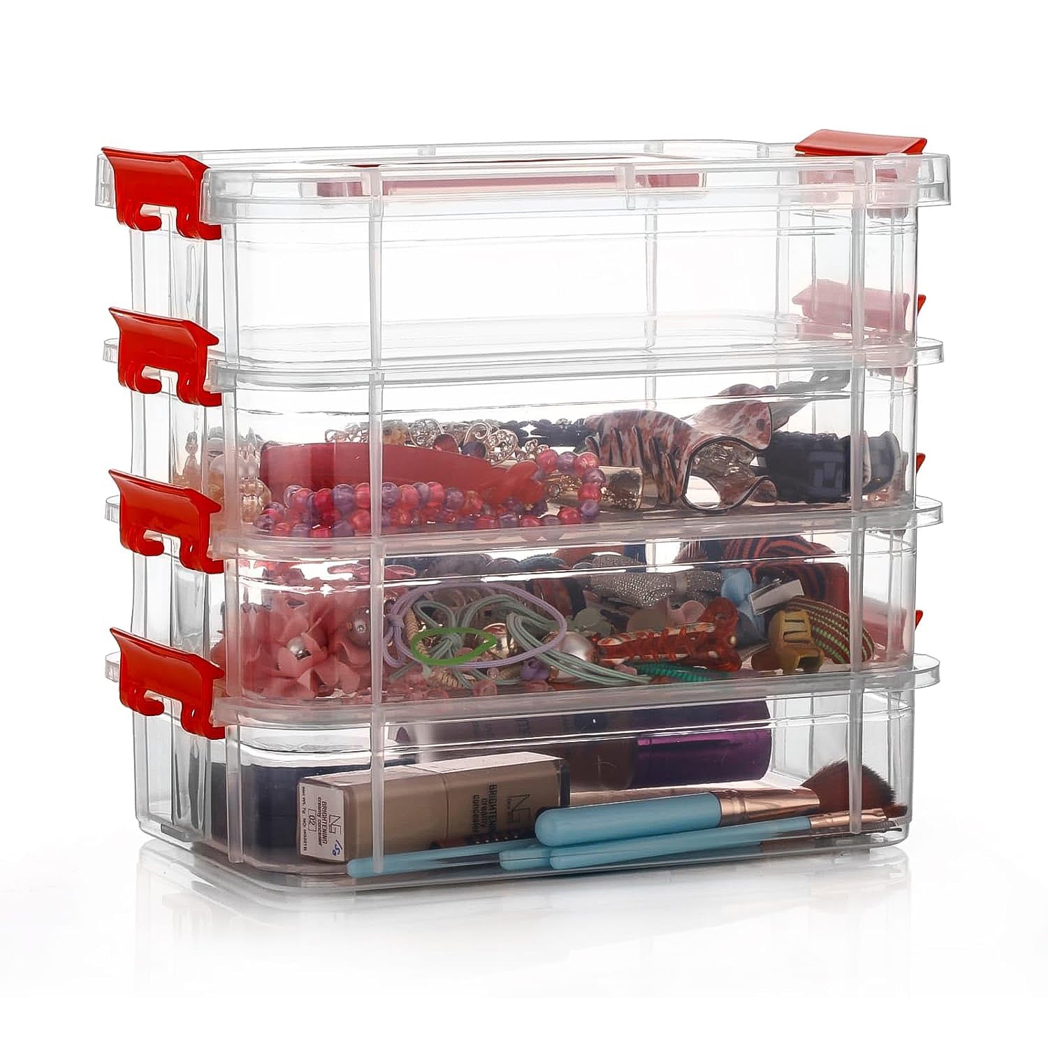 4-layer Transparent Multipurpose Plastic Storage Box Wukusy