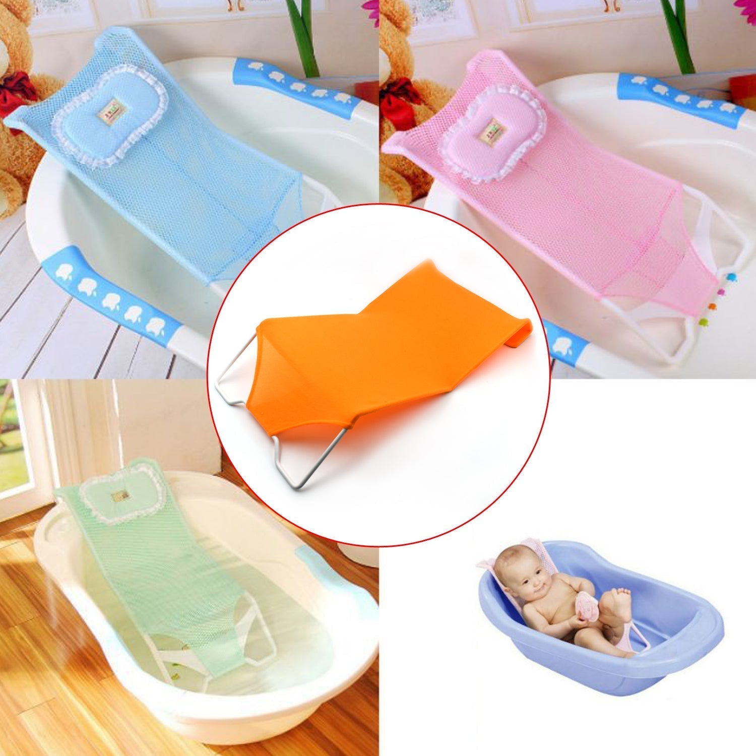 6308 Baby Shower Seat Bed Used In All Household Bathrooms For Bathing Purposes Etc. Wukusy