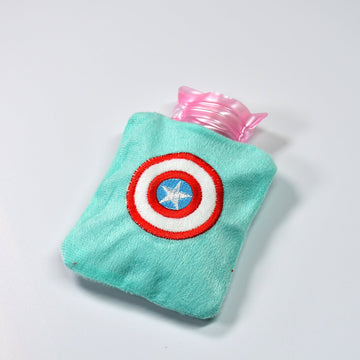 6517 Captain Americas Shield Small Hot Water Bag With Cover For Pain Relief Neck Shoulder Pain And Hand Feet Warmer Menstrual Cramps. Wukusy