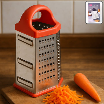 7-in-1 Heavy Duty Stainless Steel Box Grater With Ergonomic Handle (1 Pc) Wukusy