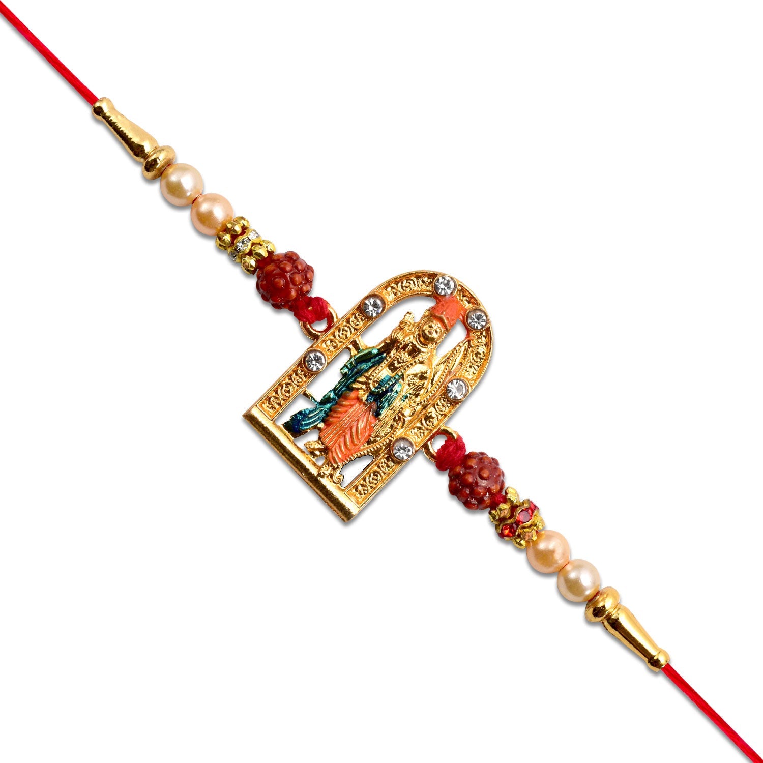 Ram Darbar Rakhi With Rudraksha  Decorative Frame Wukusy