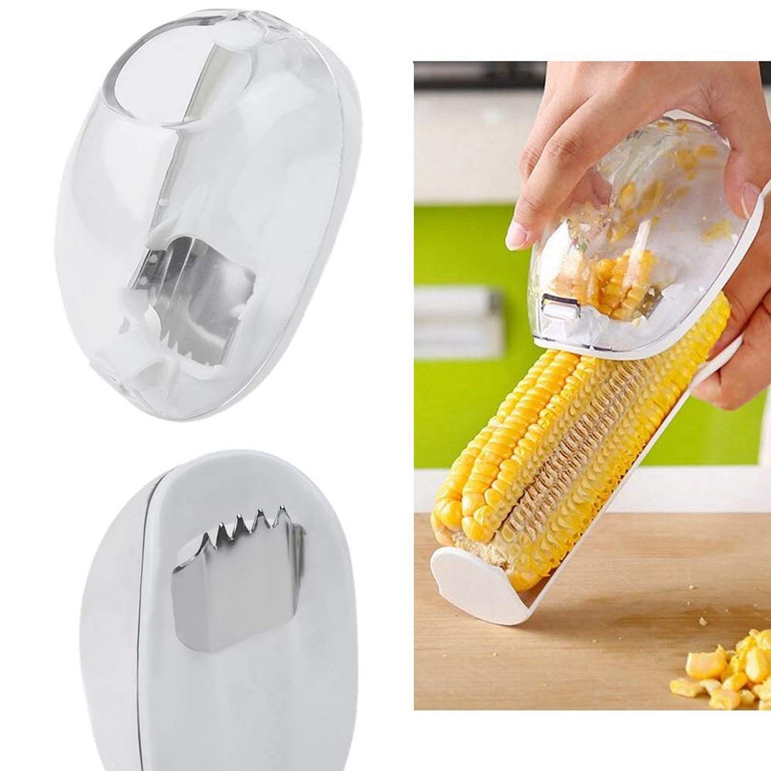 Magic Plastic With Steel Blades Corn Remover Kernel Stripper (1 Pc) Wukusy