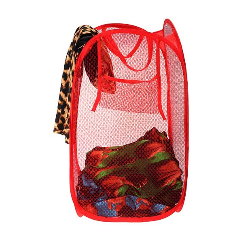 248 Laundry Hamper Mesh Fabric For Ventilation Foldable Storage Pop Up Clothes Basket Wukusy