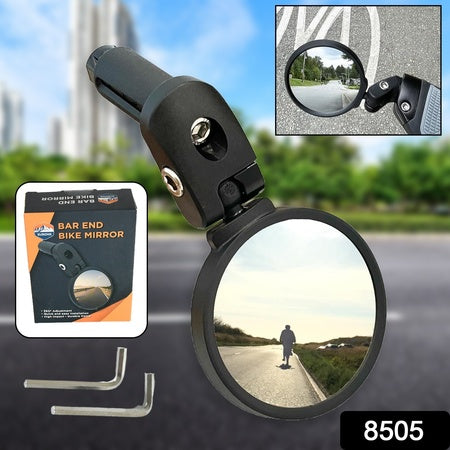 8505 Bar End Bike Mirror Safe Rearview Mirror 360 Rotatable  Foldable Safety Bicycle Rear View Mirror Mirror Durable Bike Mirror (1 Pc) Wukusy