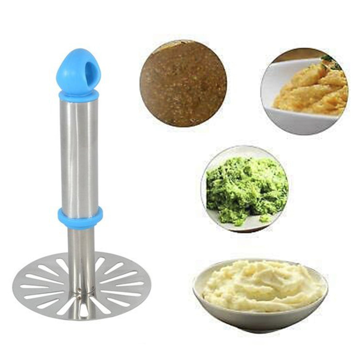 0586a Stainless Steel Potato Masher Paubhaji Masher Wukusy
