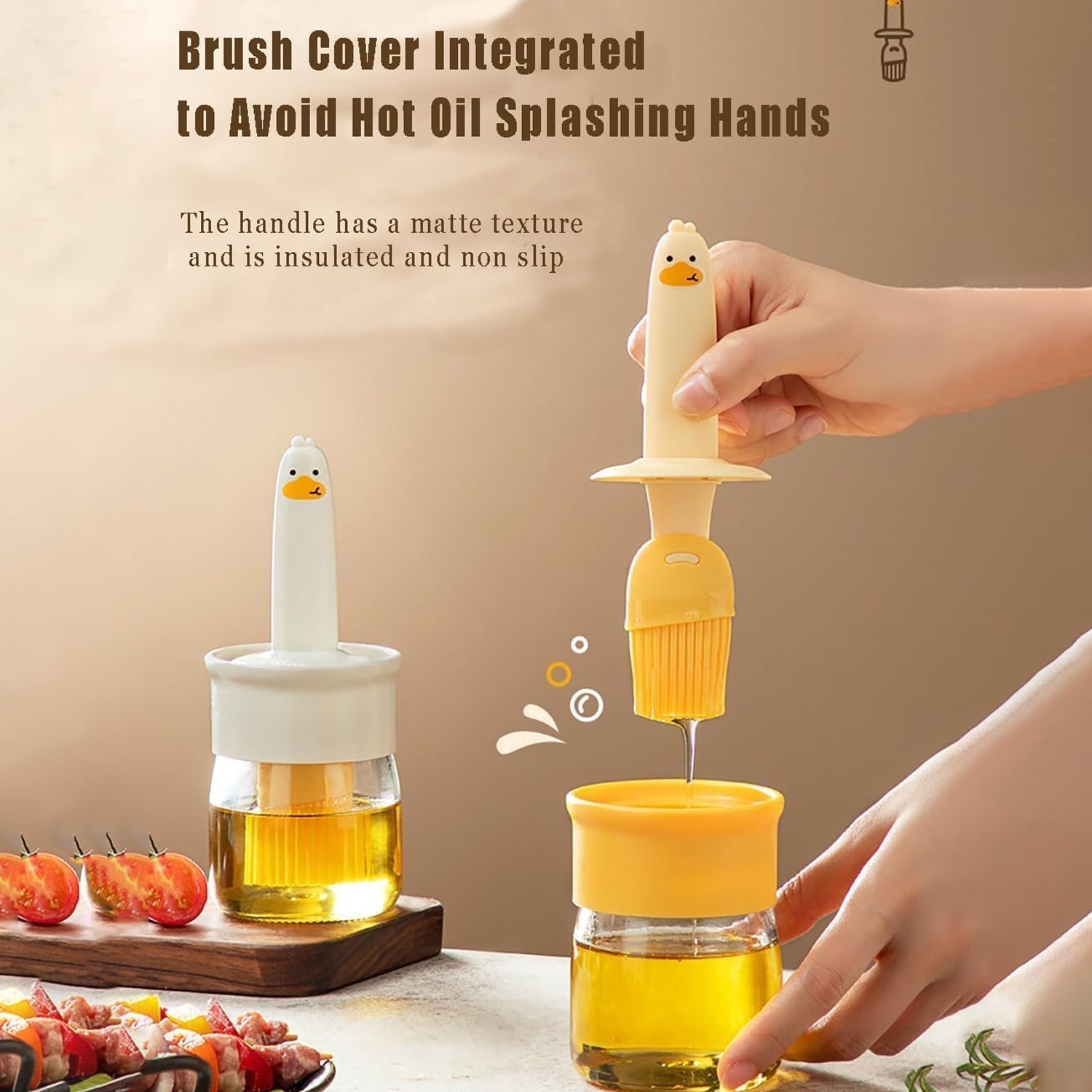 2 In 1 Oil Dispenser Bottle With Silicone Basting Brush (1 Set) Wukusy