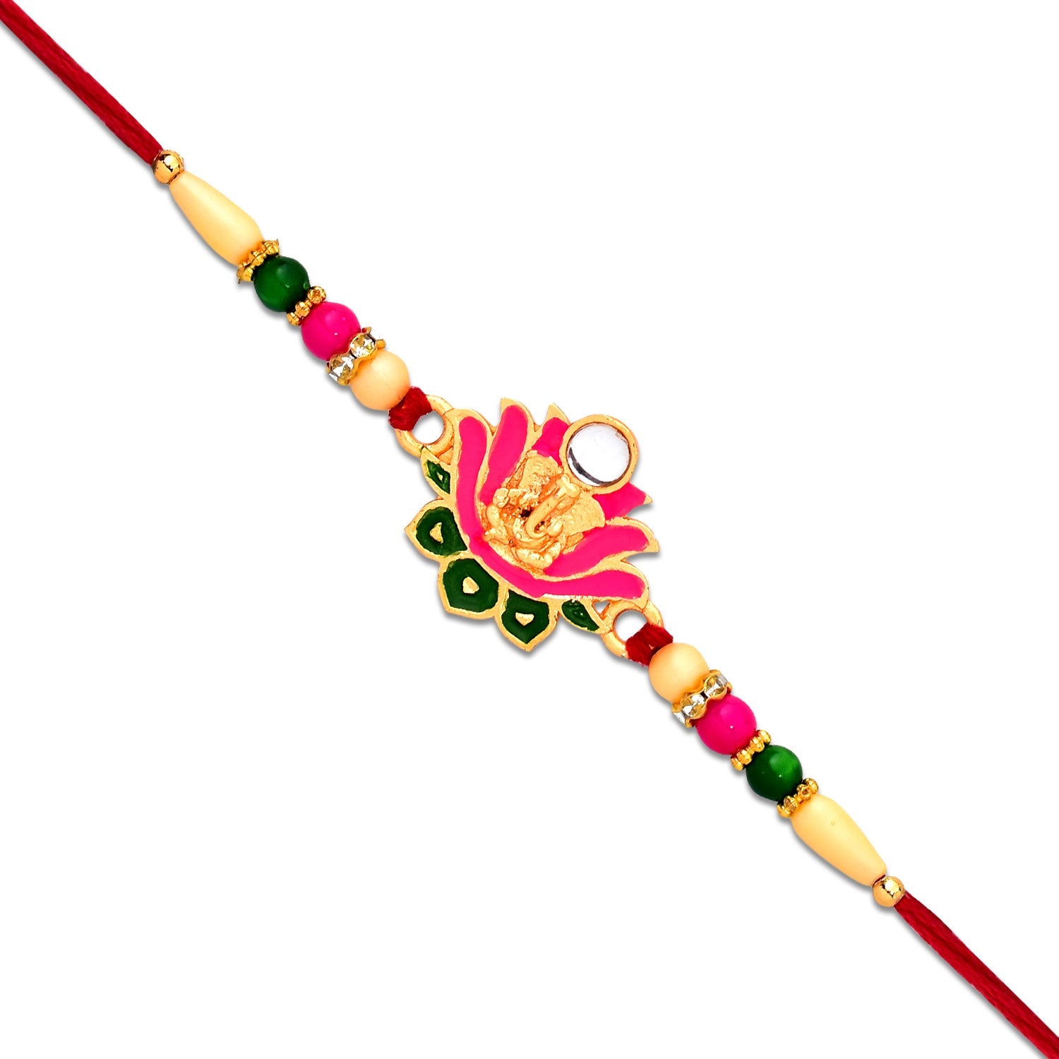 Ganesh Lotus Leaf Designer Motif Rakhi Wukusy
