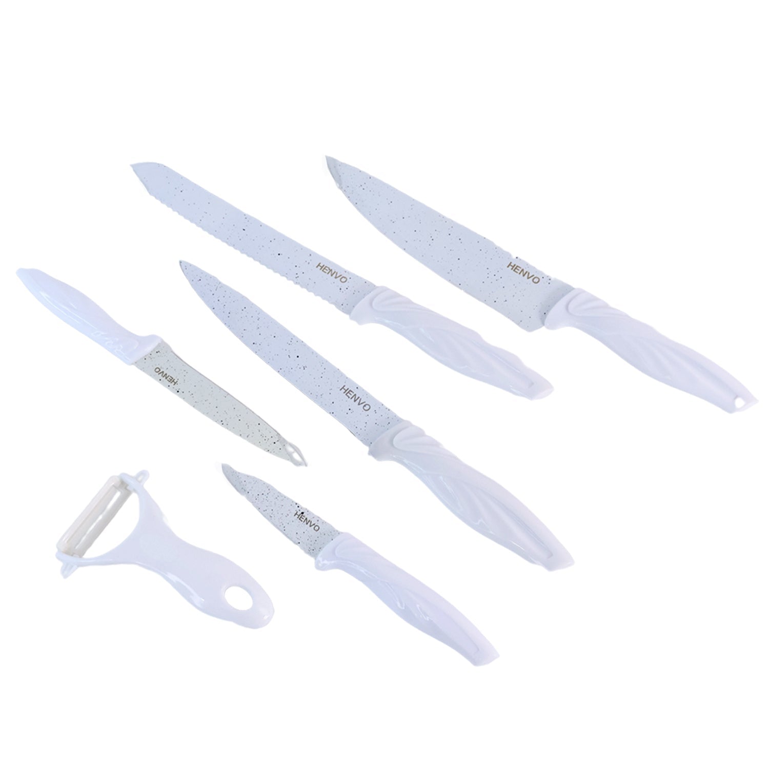 Marble Coated Stainless Steel Kitchen Knife Set (6 Pc) Wukusy