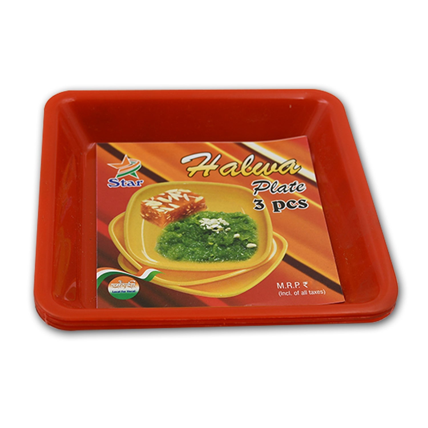 5563 Square Plastic Halwa Dinner Plate Snacks  Breakfast Restaurant Serving Trays Home School Coffee Hotel Kitchen Office (3 Pcs Set) Wukusy