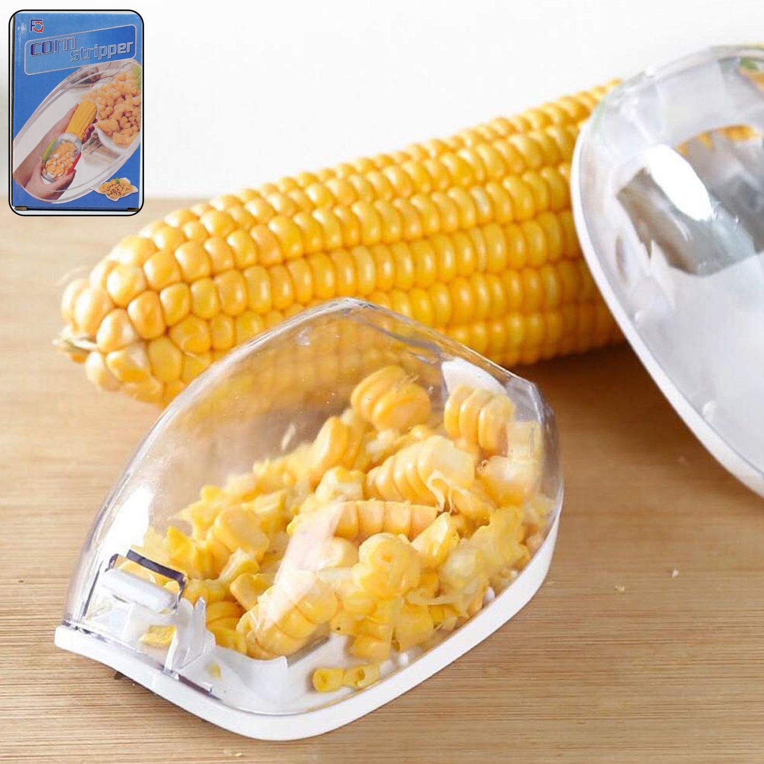Magic Plastic With Steel Blades Corn Remover Kernel Stripper (1 Pc) Wukusy