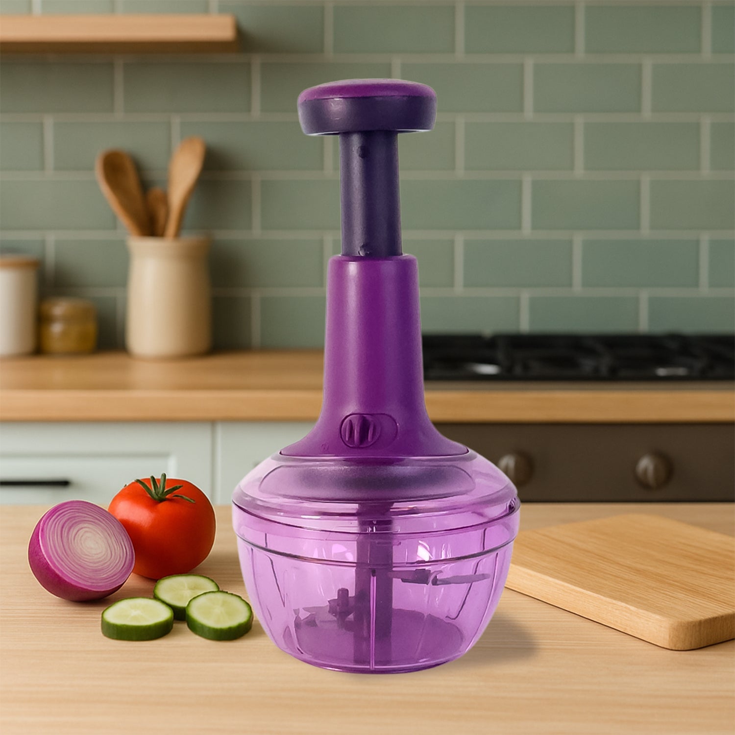Supermom Manual Push Vegetable Chopper 650 Ml - (1 Pc) Wukusy