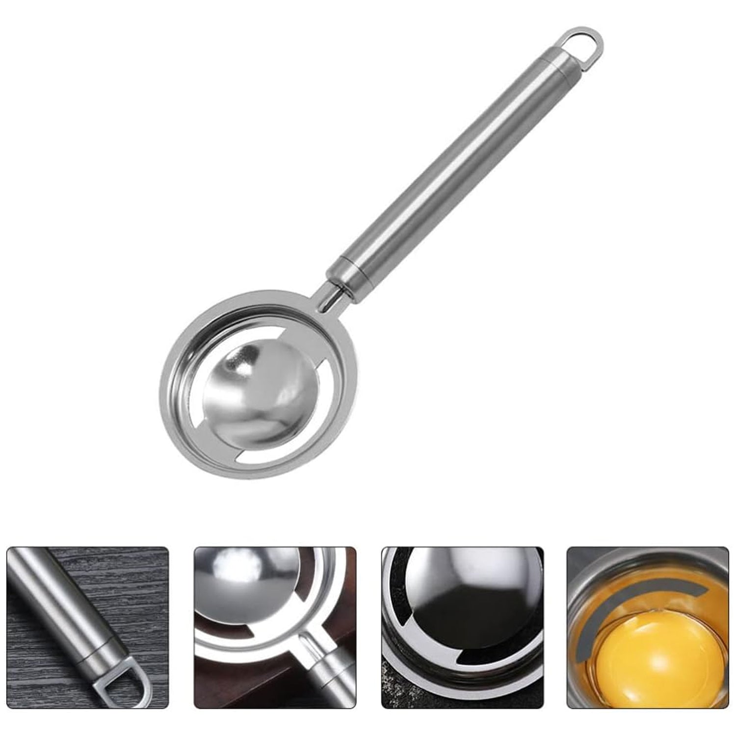 5898 Kitchen Tools Egg Yolk White Separator Stainless Steel Egg White Separator Tools Eggs Yolk Filter Gadgets Kitchen Gadgets Separating Funnel Spoon Egg Divider Tools Wukusy