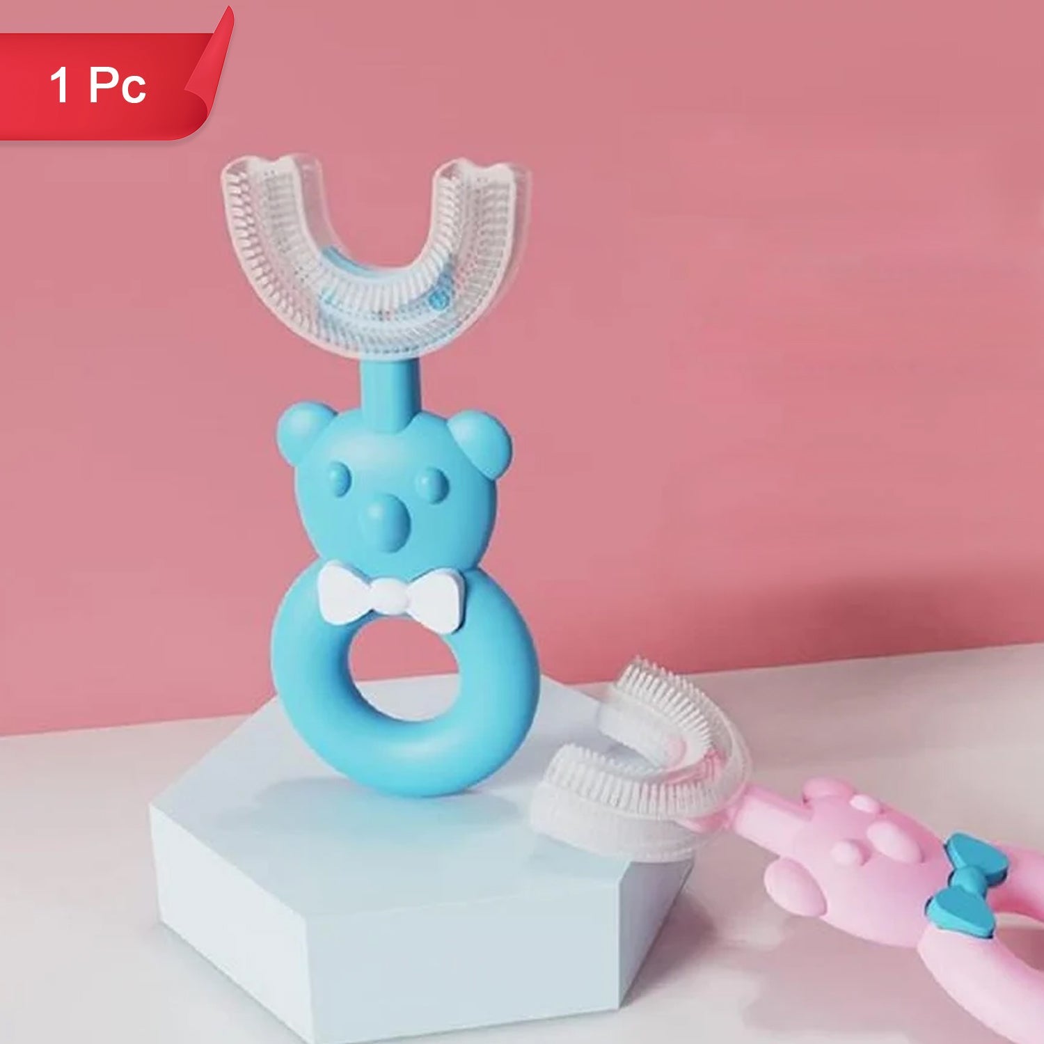 Baby Bear U-shaped Toothbrush Silicone Brush Head (1 Pc) Wukusy