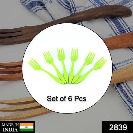 2839 Small Plastic 6pc Serving Fork Set For Kitchen Wukusy