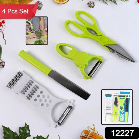 4-piece Kitchen Cutting Set Scissors Peeler Grater  Slicer And Knife Wukusy