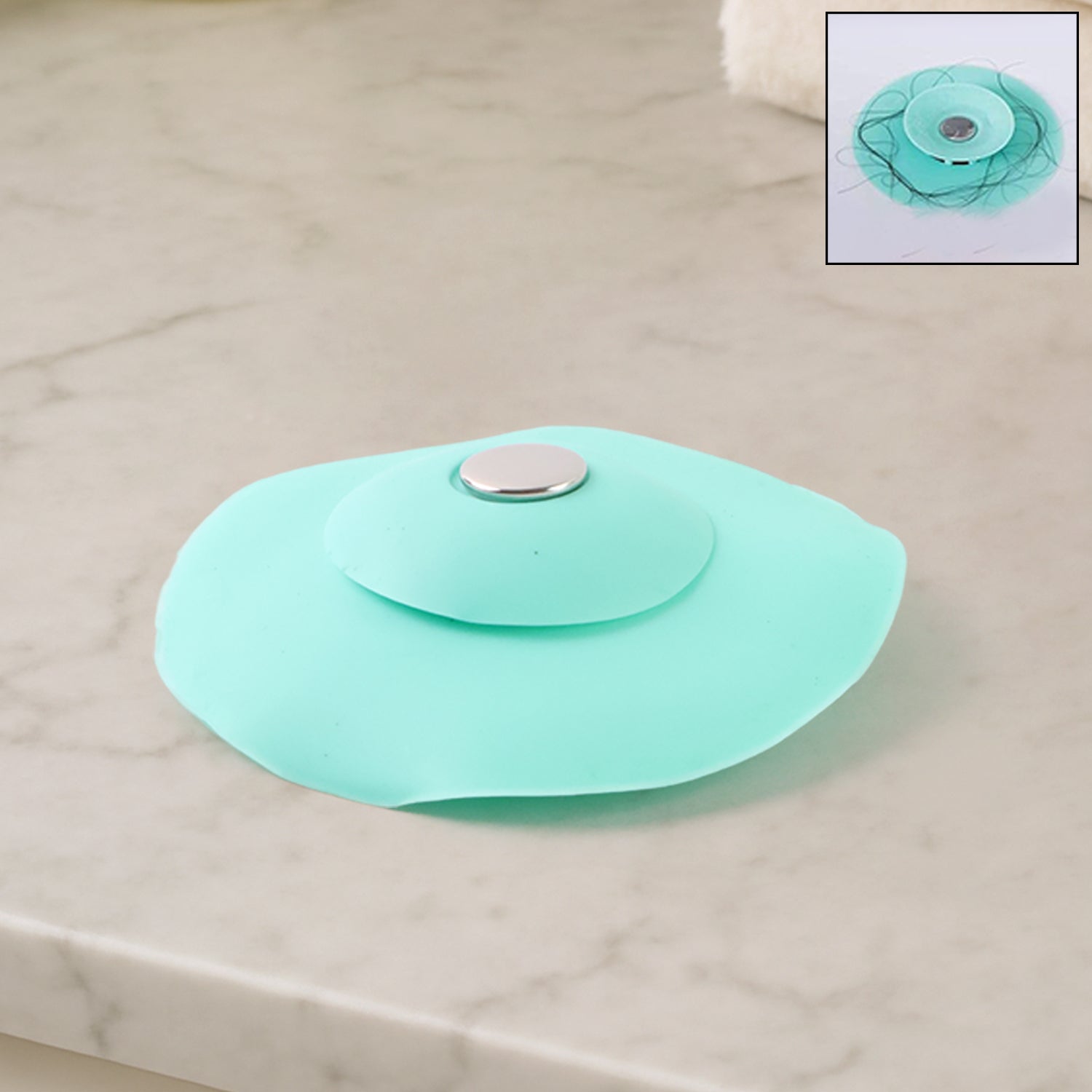 Creative 2-in-1 Light Green Silicone Sewer Sink Sealer Cover Drainer (Multicolour) Wukusy