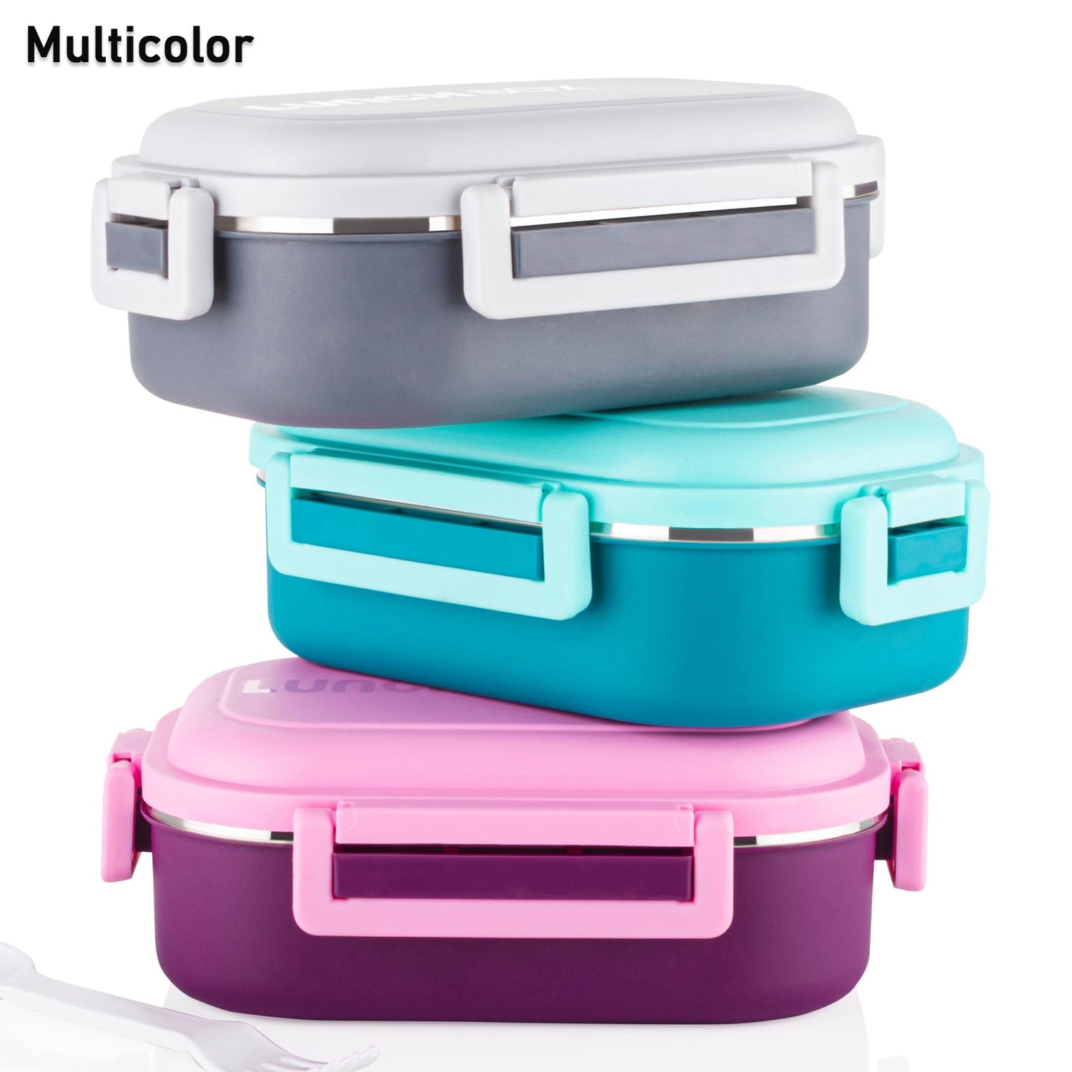 Insulated Testy Stainless Steel Leakproof Lunch Box With Spoon (1 Set) Wukusy