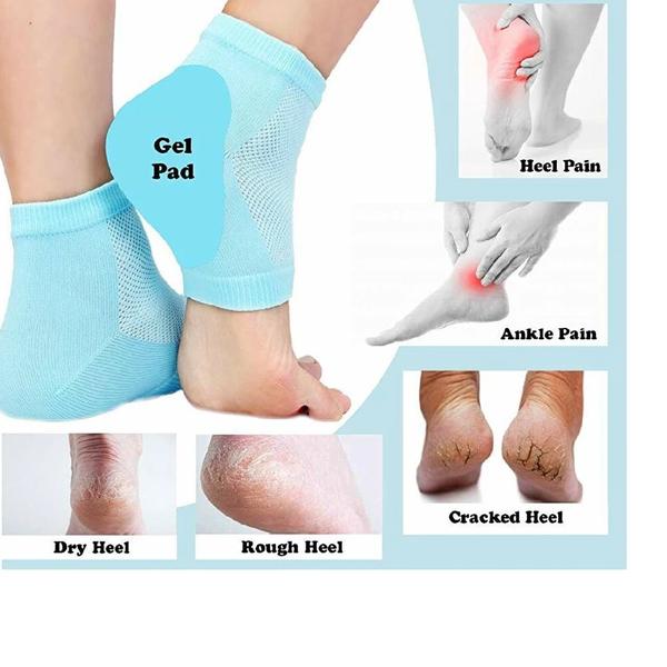 343 Heel Pain Relief Silicone Gel Heel Socks (Multicolor) Wukusy