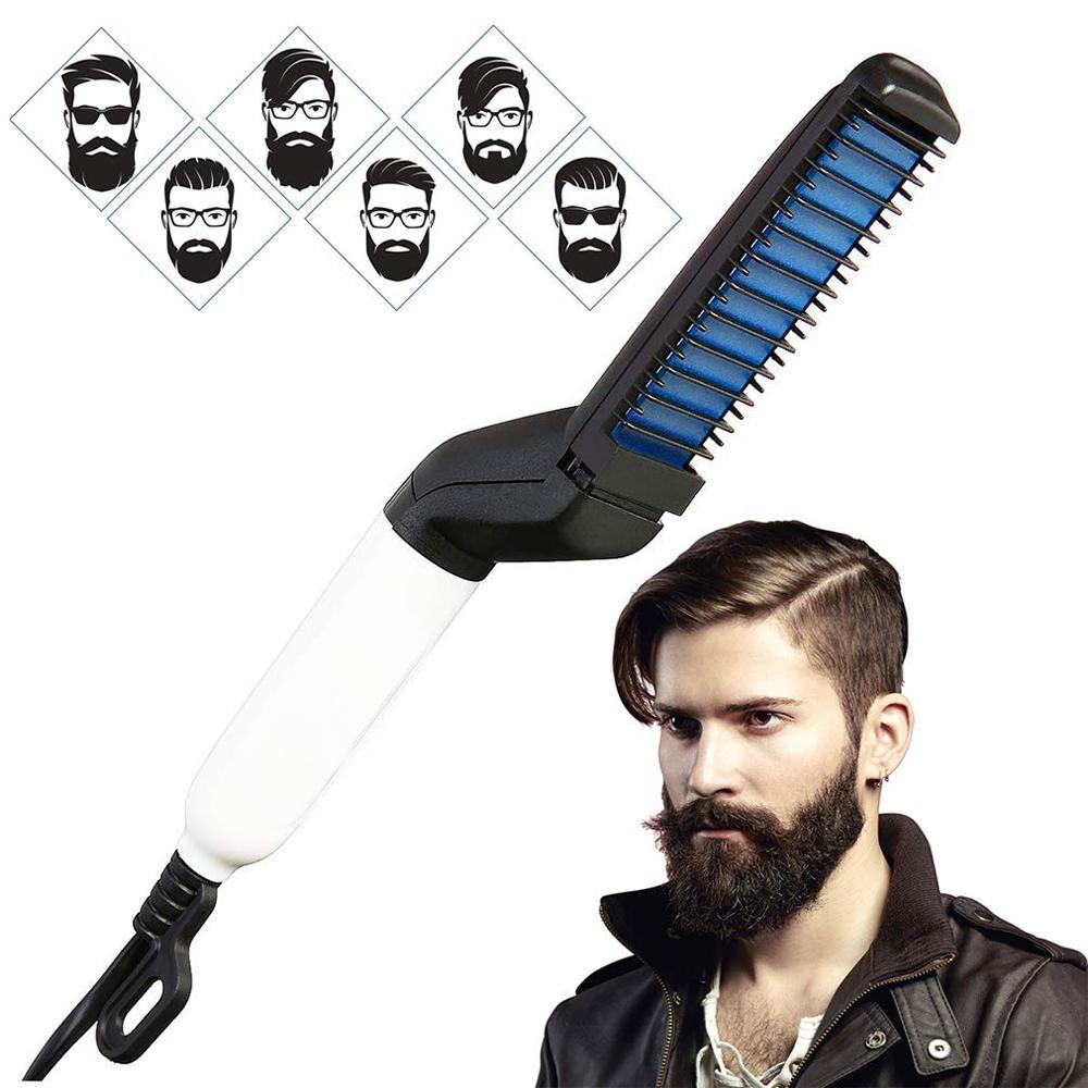 348 Mens Beard And Hair Curling Straightener (Modelling Comb) Wukusy