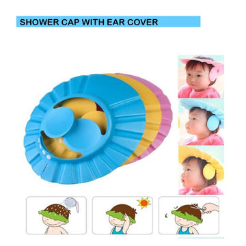 378 Adjustable Safe Soft Baby Shower Cap Wukusy