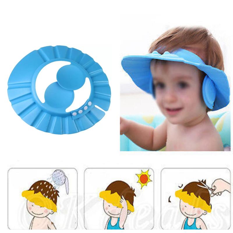 378 Adjustable Safe Soft Baby Shower Cap Wukusy