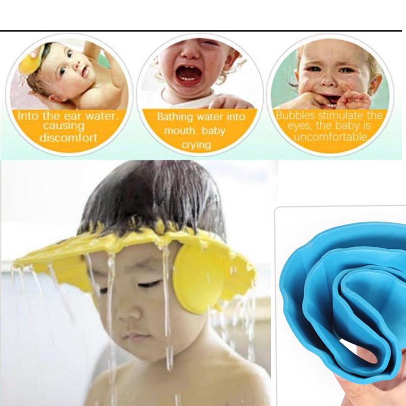 378 Adjustable Safe Soft Baby Shower Cap Wukusy