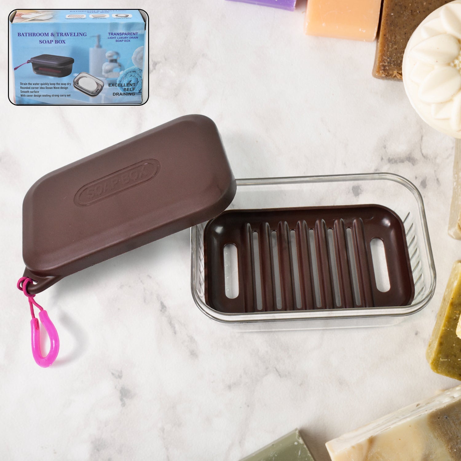 Bathroom  Travel Plastic Soap Box With Lid (1 Pc) Wukusy