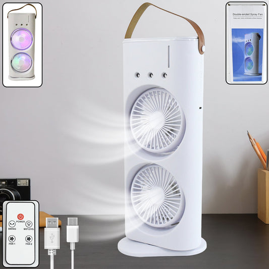 Electric Fan Desktop Double-head Powerful Air Cooler (1 Pc  With Remote)