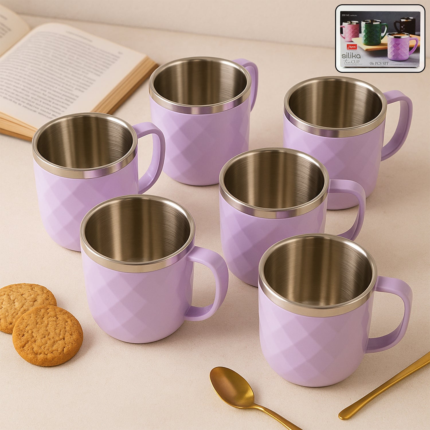 Apex Silika Approx 200 Ml Tea Cup (6 Pc) Wukusy