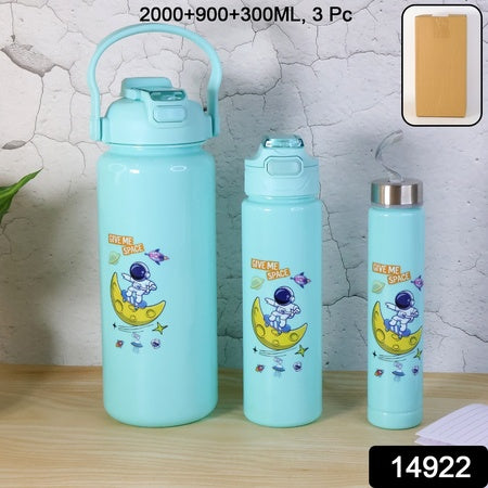 Premium Water Bottles 2000ml + 900ml + 300ml  - (Set) Wukusy