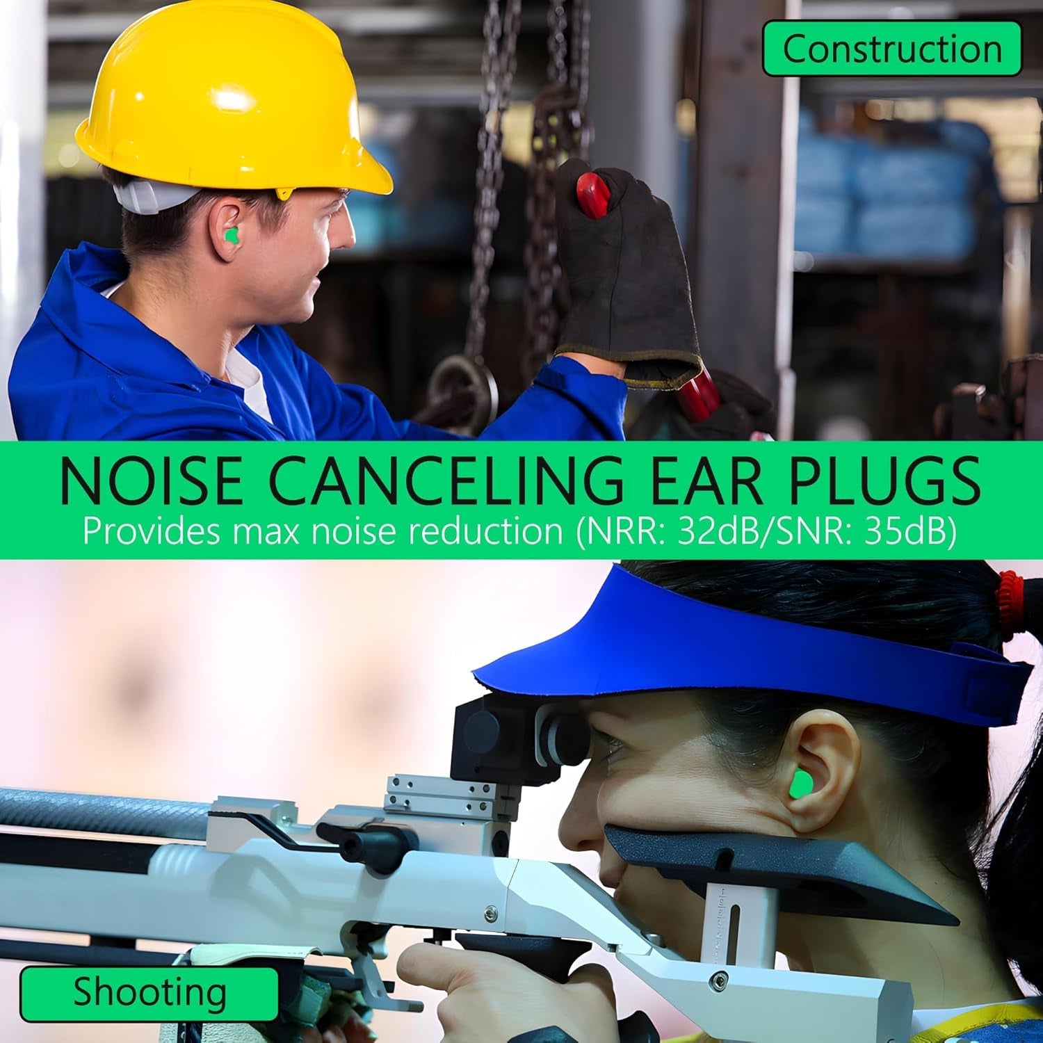 Earplugs Noise Reduction For Noise (1 Pair Foam) Wukusy