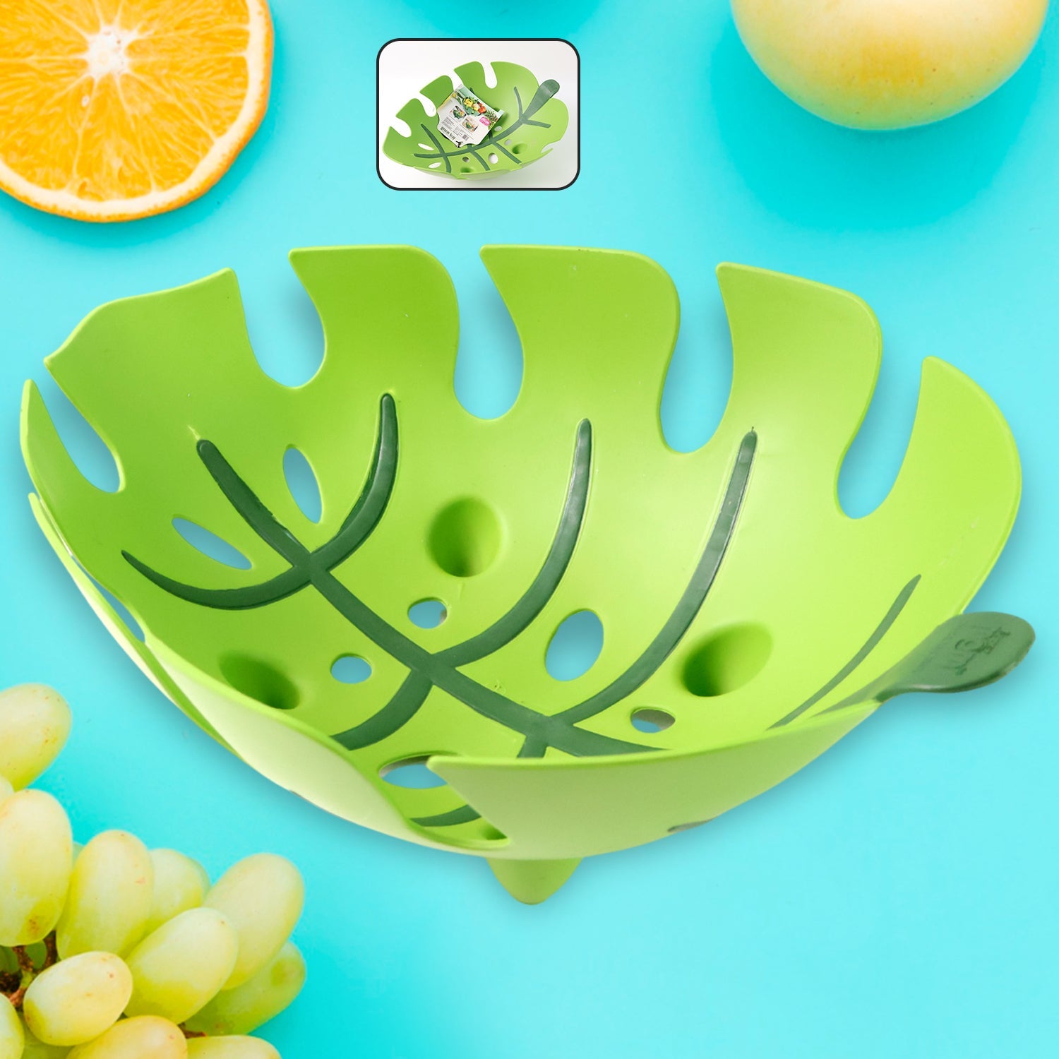 Leaf-shaped Plastic Fruit Basket (1 Pc) Wukusy