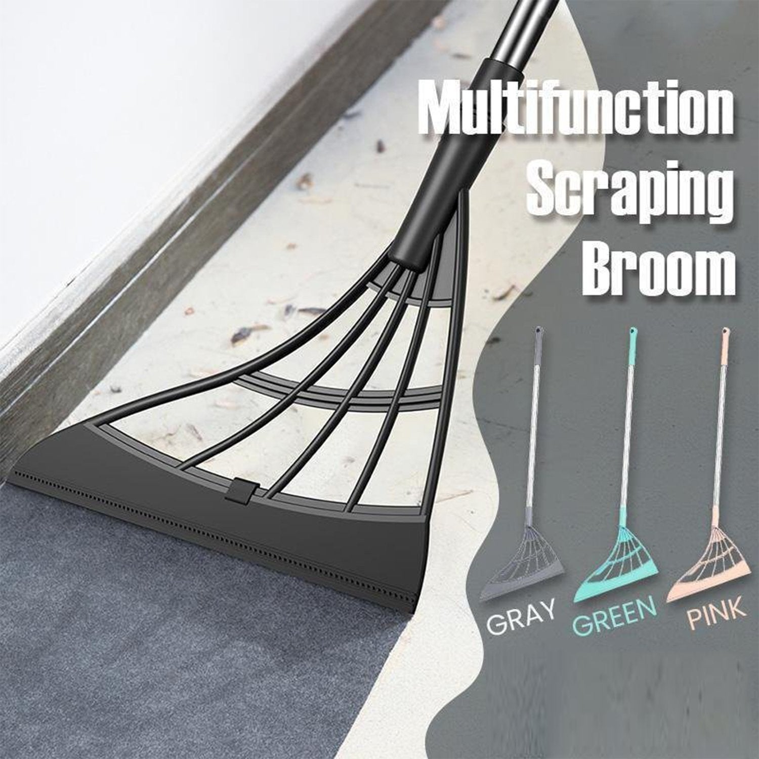 0525 Durable Eco-friendly Broom With Scraper Wukusy