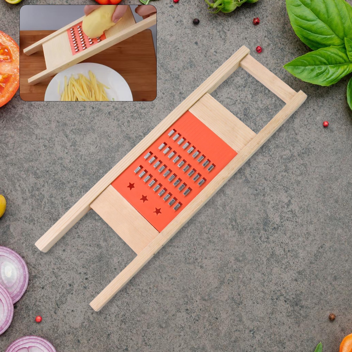 Cucumber Vegetable Slicer Salad Kitchen Wooden Shredder Cutter Grater Slicer Wukusy