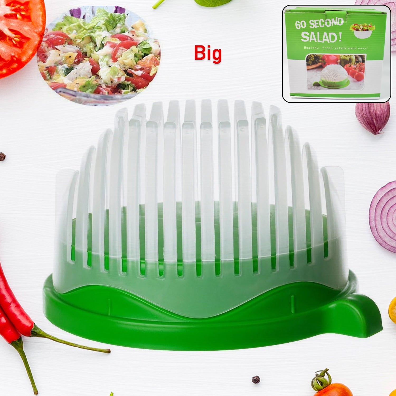 Plastic 60 Seconds Salad Cutter Salad Maker Salad Bow  (1 Pc) Wukusy