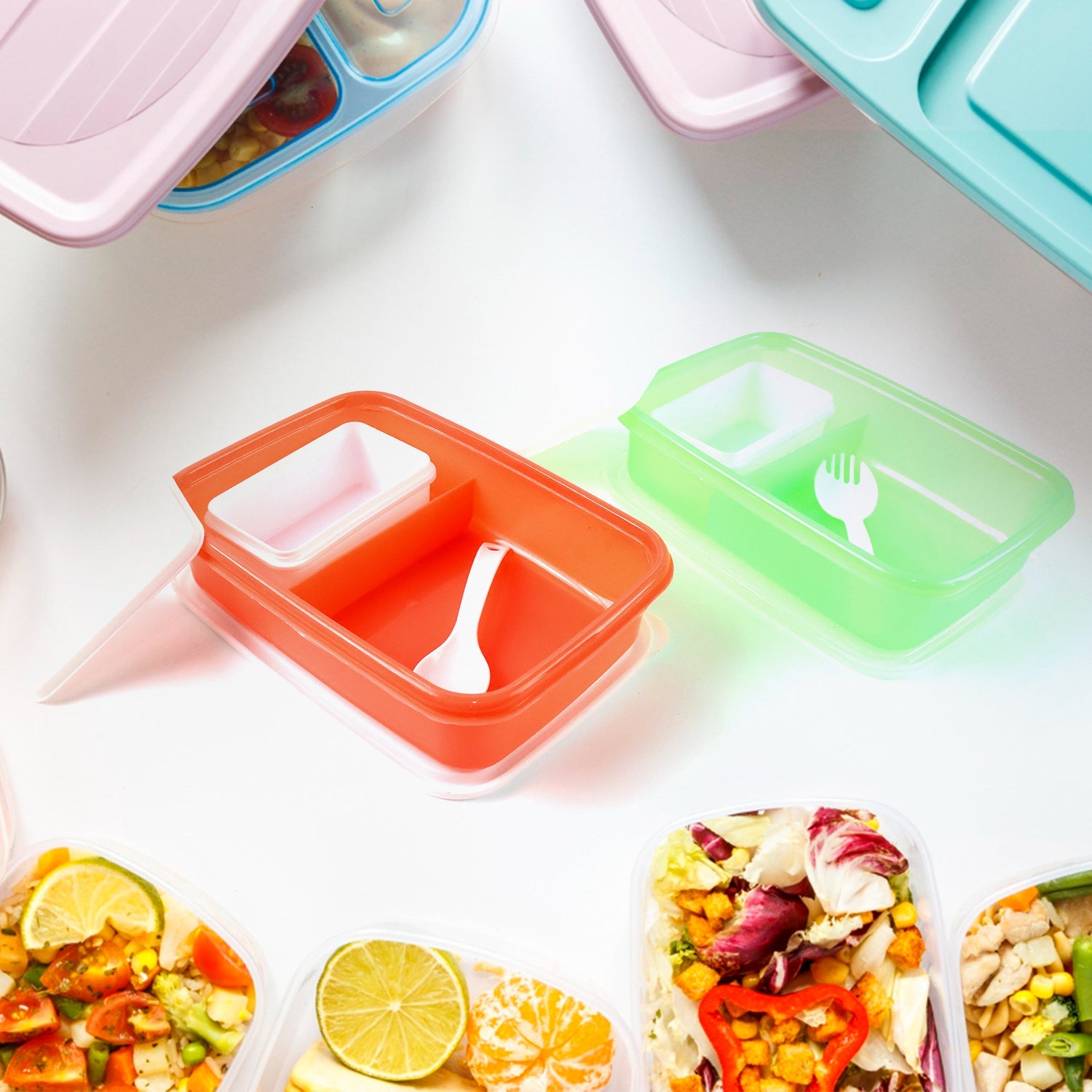 Kids Cartoon Printed Lunch Box Mix Design (1 Set) Wukusy