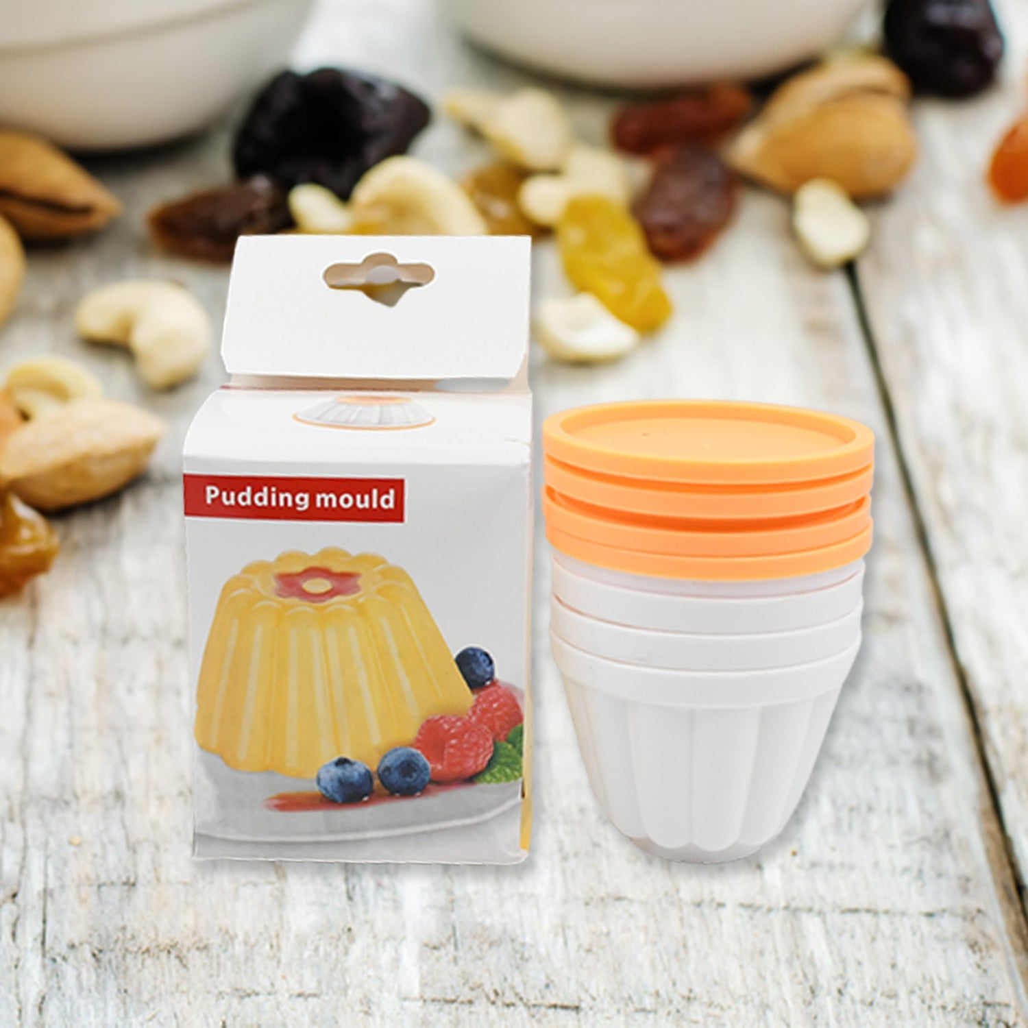 5971 Pudding Molds Custard Mould Mould For Jelly Ice Creams Set Of 4 Cups With Lid Wukusy