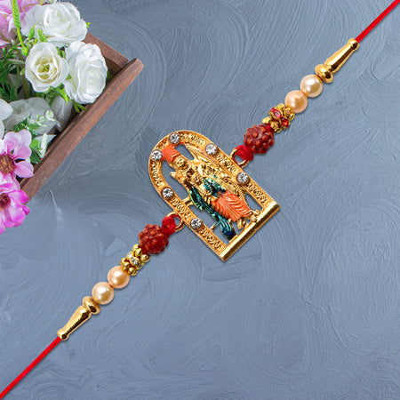 Ram Darbar Rakhi With Rudraksha  Decorative Frame Wukusy