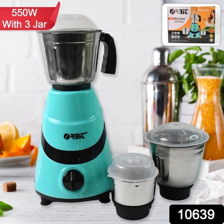 Orbit Mixer Grinder With 3 Stainless Steel Jars - 550w Wukusy