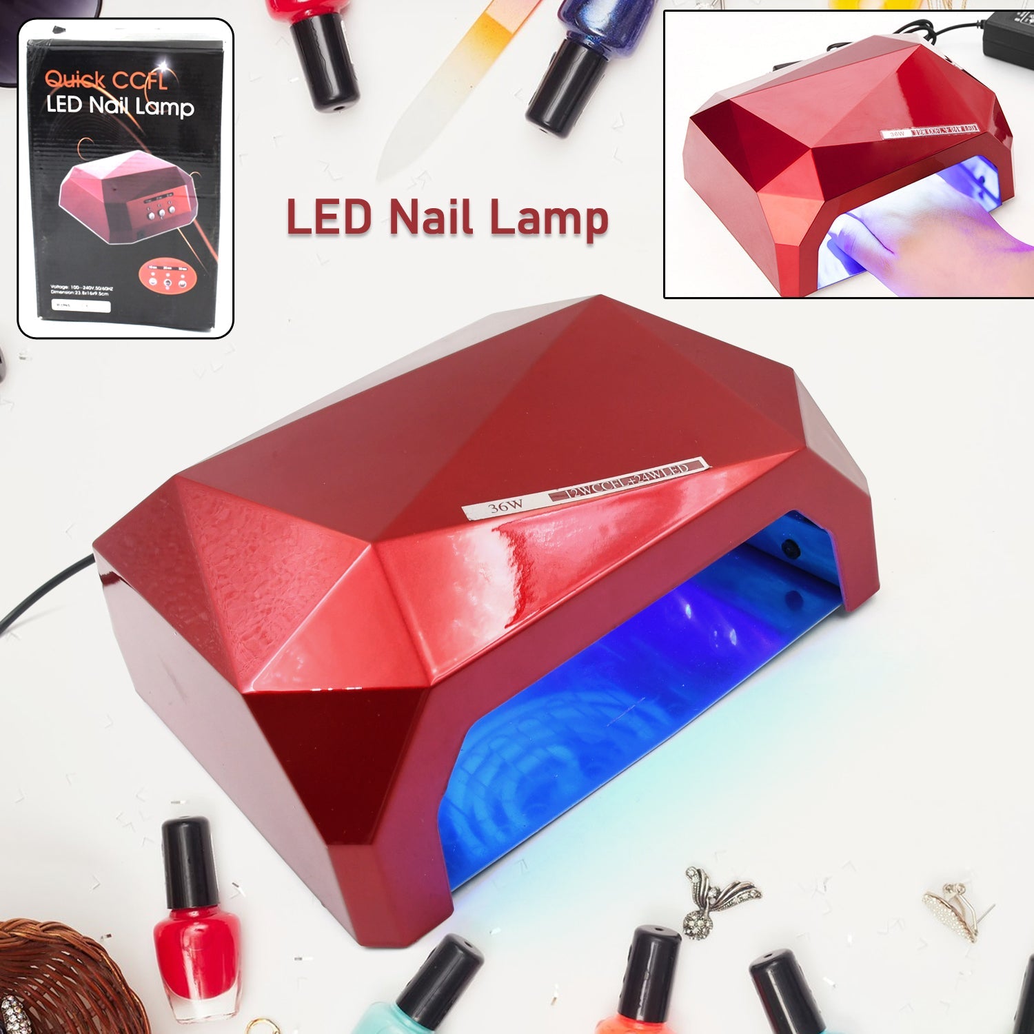 36w Led Nail Dryer Curing Nail Polish Uv Gel Diamond Shaped Nail Dryers (1 Pc) Wukusy