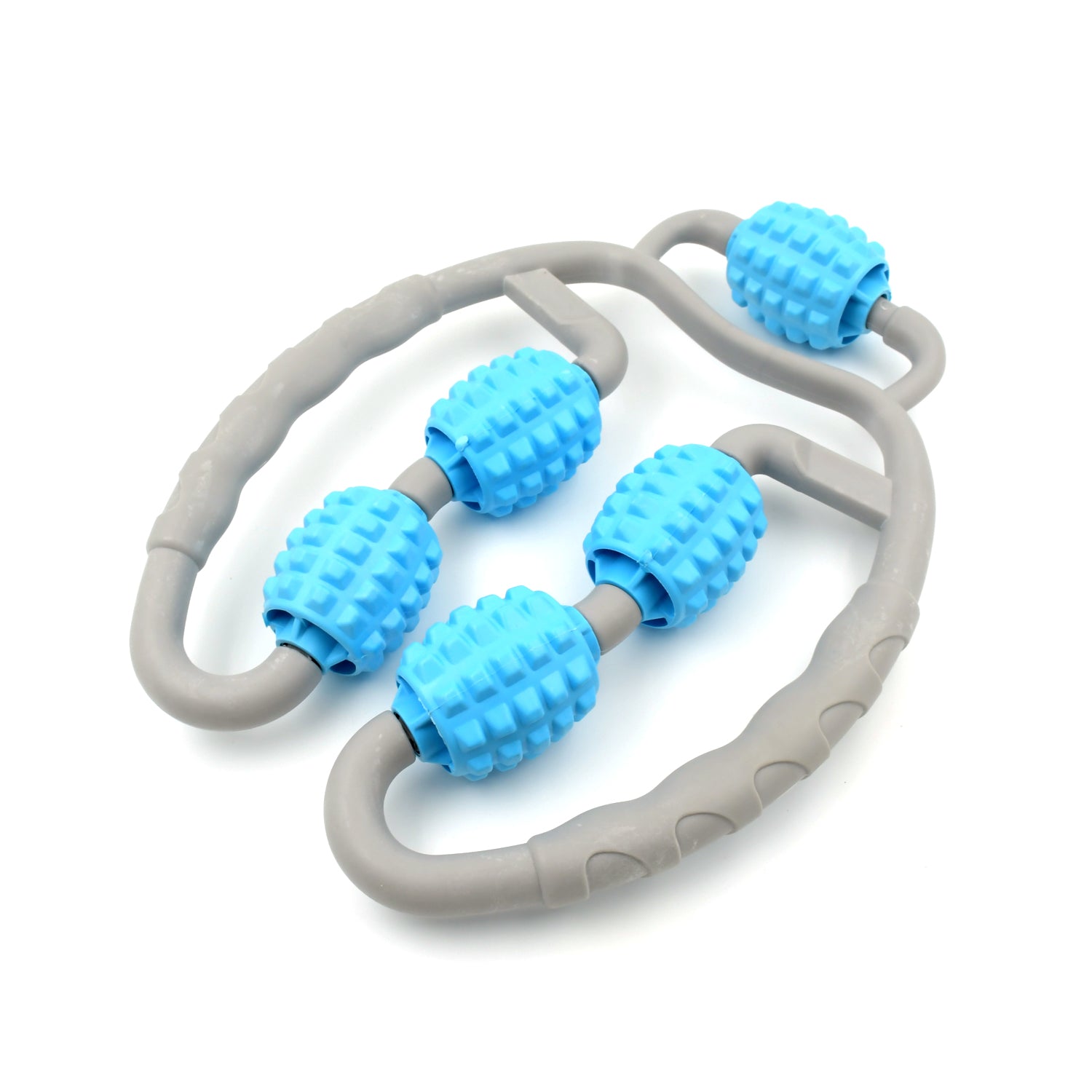 0265 Muscle Massage Roller 5 Wheels Relieve Soreness Leg Muscle Roller Fitness Roller Muscle Relaxer Massage Roller Ring Clip All Round Massaging Uniform Force Elastic Pp Drop Shaped For Home Use (1 Pc) Wukusy