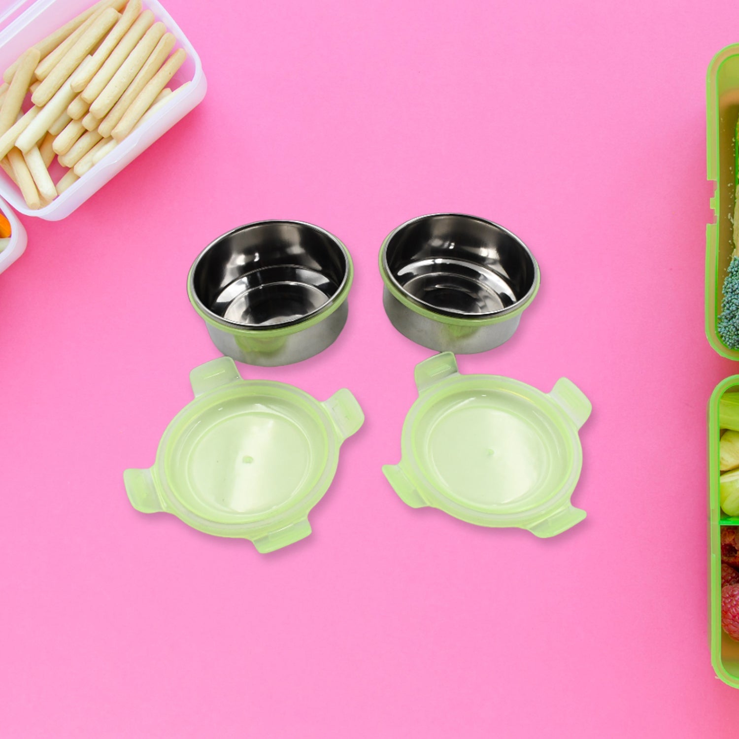 Airtight  Leak Proof Stainless Steel Container Multi Compartment Lunch Box Carry To All Type Lunch In Lunch Box  Premium Quality Lunch Box Ideal For Office  School Kids  Travelling Ideal (3 Different Lunch Box) Wukusy