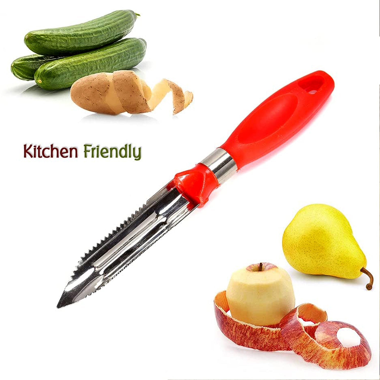 Multipurpose 2-in-1 Stainless Steel Knife  Peeler (1 Pc) Wukusy
