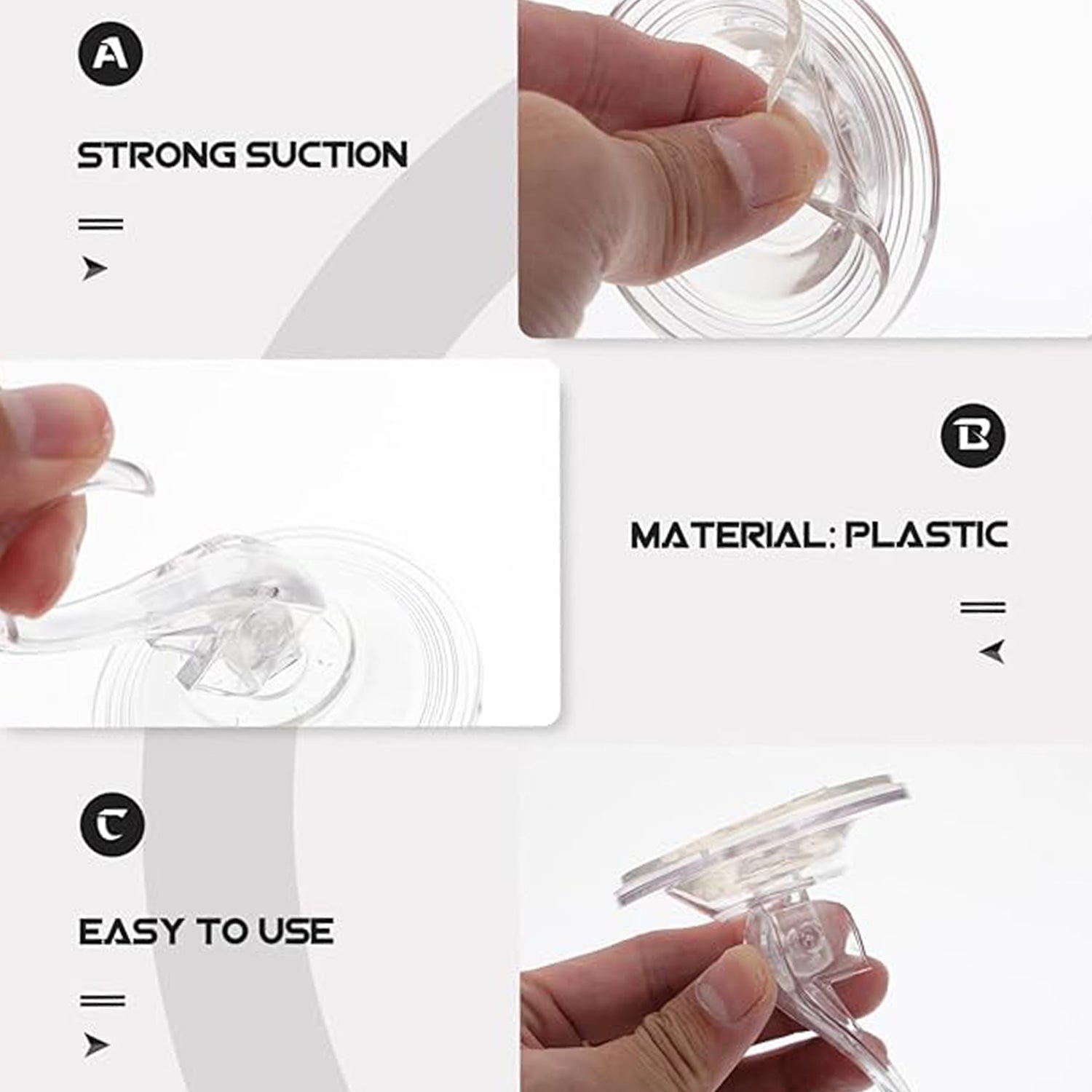 Plastic Suction Cup Hook (1 Pc) Wukusy