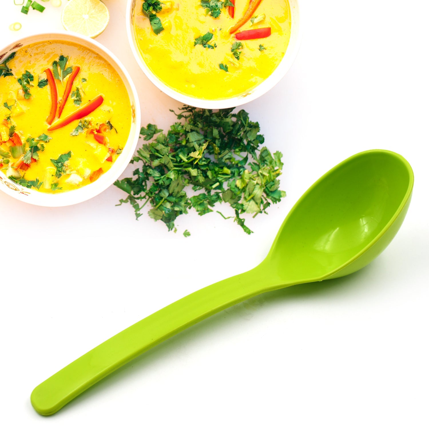 5724 Plastic Spoon Kitchen Multipurpose Serving Ladle For Frying Serving Turner Curry Ladle Serving Rice Spoon Used While Eating And Serving Food Stuffs Etc (2 Pcs Set  10 Inch ) Wukusy