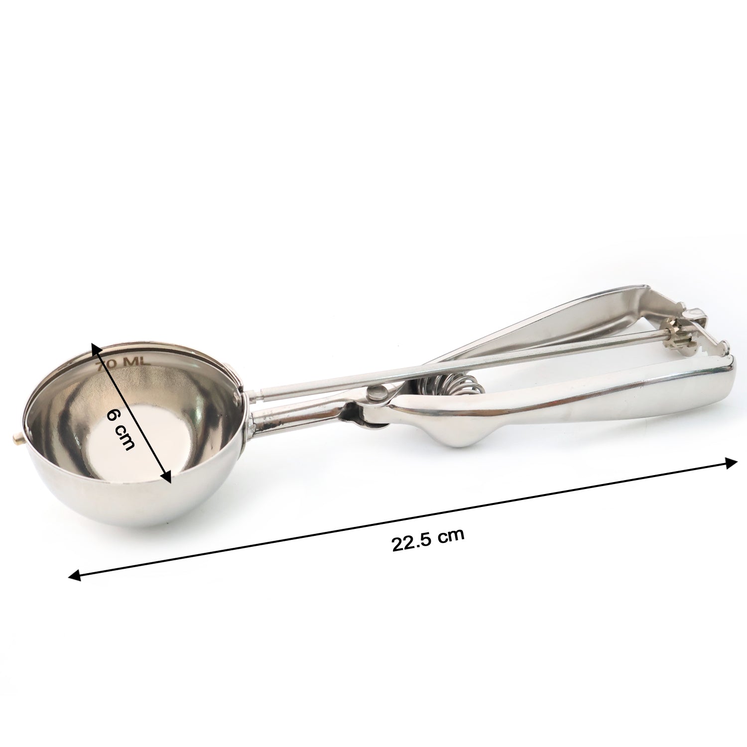 Premium Stainless Steel Ice Cream Scoop With Trigger Release Approx 70 Ml Capacity Wukusy