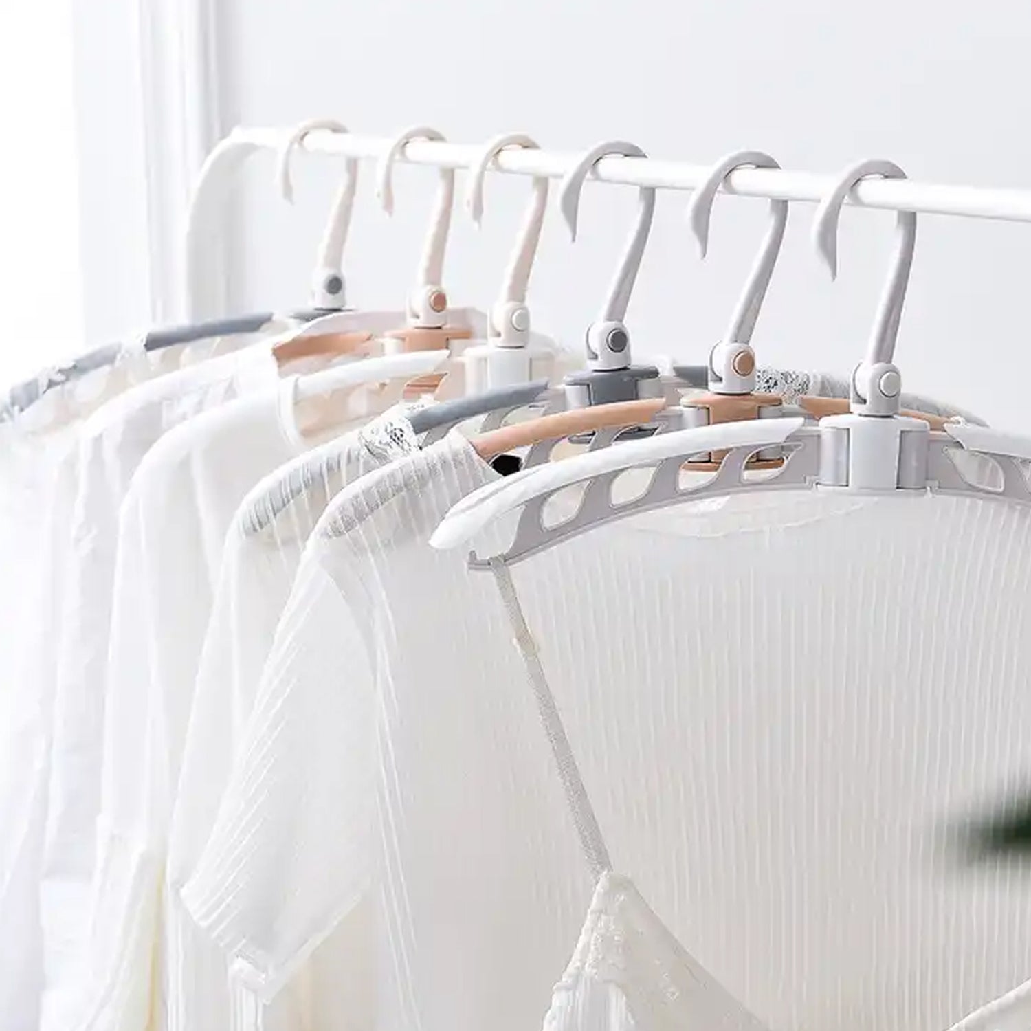 0279 Portable Folding 360 Degree Rotating Clothes Hangers Travel Foldable  Adjustable Accessories Foldable Clothes Hangers Drying Rack For Travel (1 Pc) Wukusy